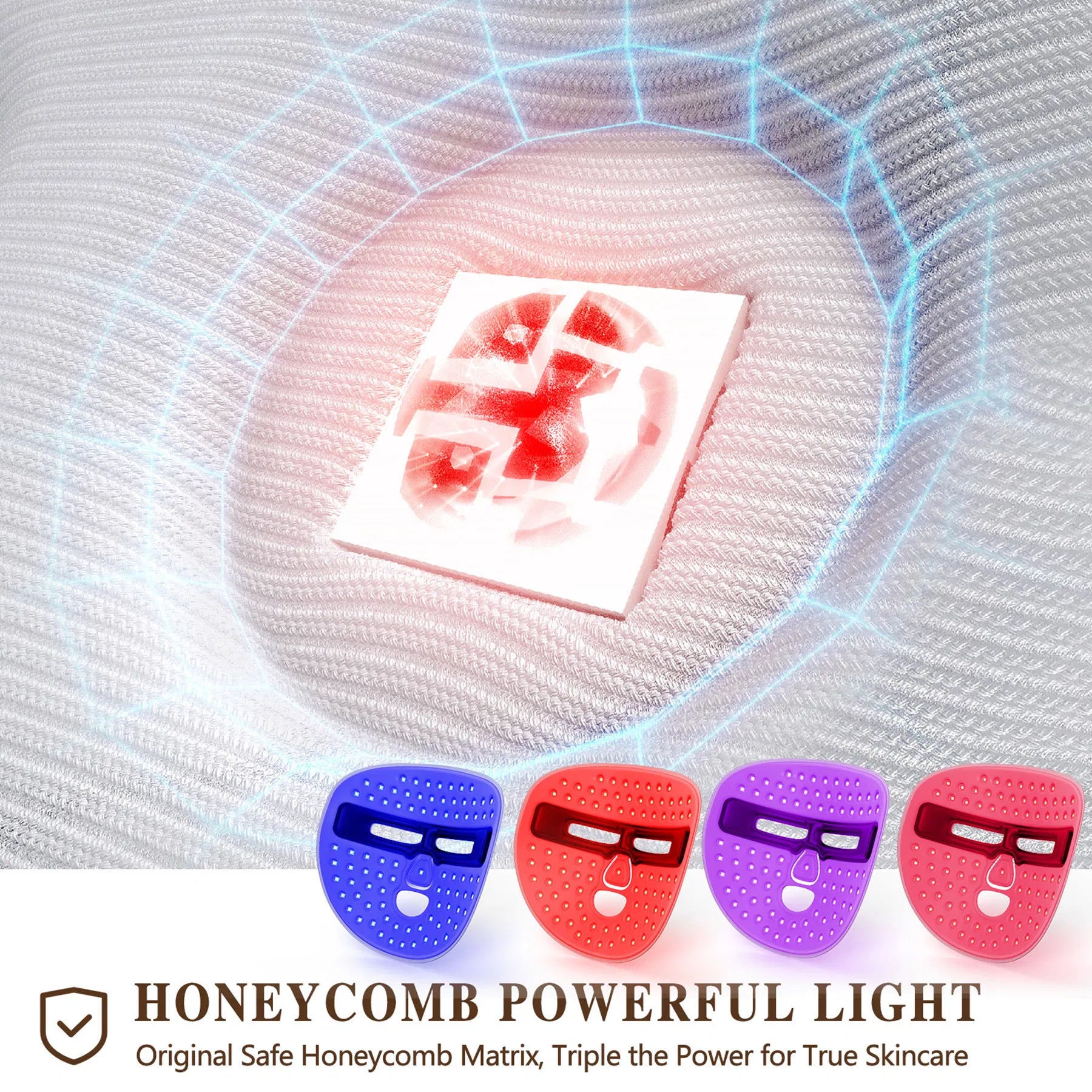 LED Red Light Therapy Face Mask – 3-Mode Skin Rejuvenation & Acne Treatment | Wireless, Rechargeable | Máscara LED de Fototerapia – Rejuvenecimiento & Tratamiento de Acné | Inalámbrica, Recargable