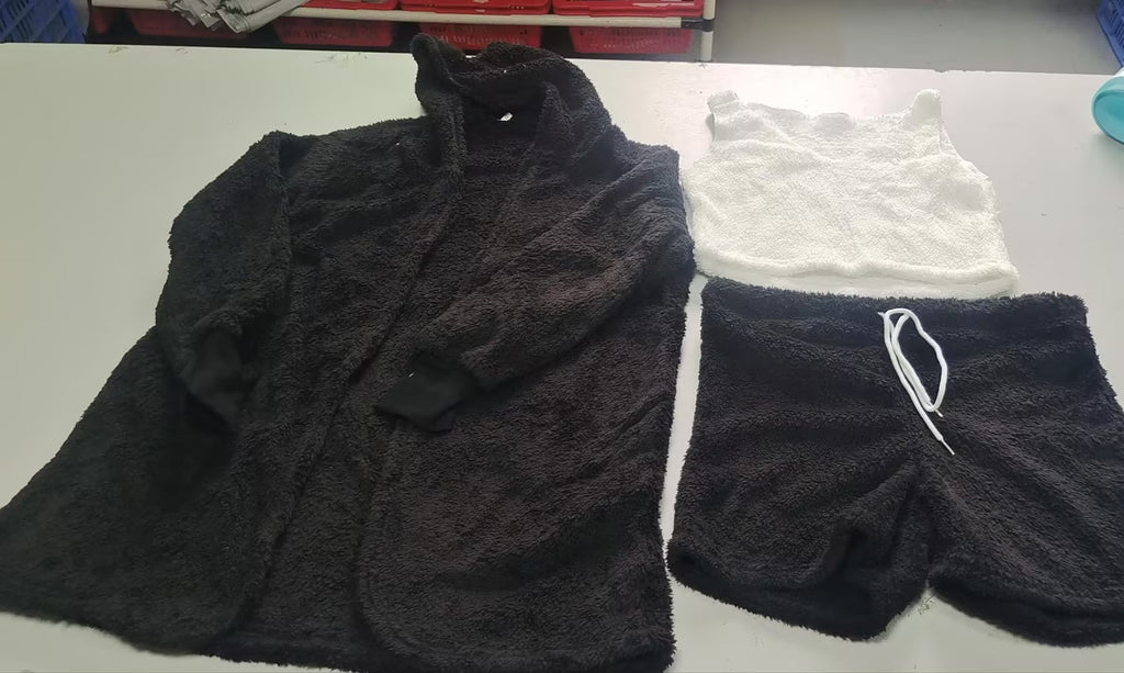 Women's 3-Piece Velvet Pajama Set | Pijama Mujer 3 Piezas | Crop Top + Tank + Shorts | S-3XL