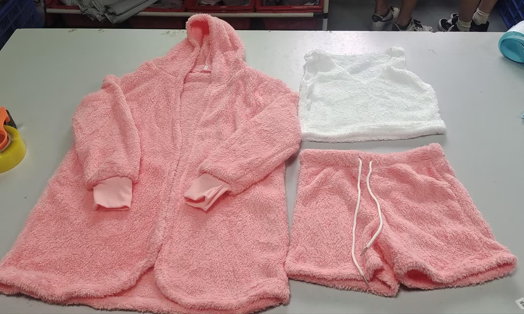 Women's 3-Piece Velvet Pajama Set | Pijama Mujer 3 Piezas | Crop Top + Tank + Shorts | S-3XL